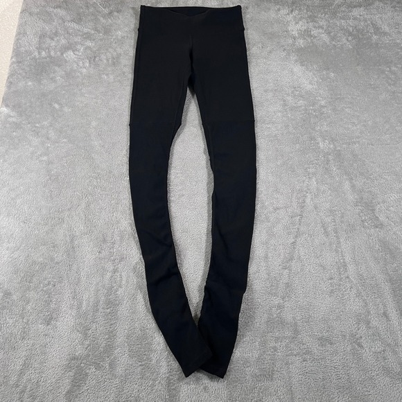 Alo Yoga Leggings Womens Small Black‎ High Waist Ribbed Stirrup Athleisure - Picture 1 of 7